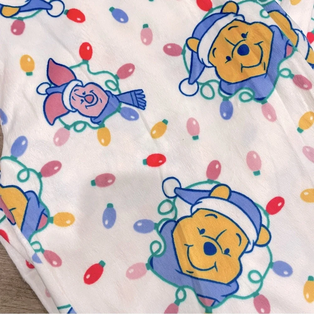 NEW Disney Winnie the Pooh Piglet Christmas Fleece Pajama Pants Pink XL‎ - Picture 3 of 3